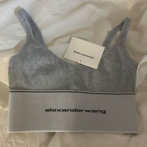 Alexander Wang Elastic Logo Ribbed Bra